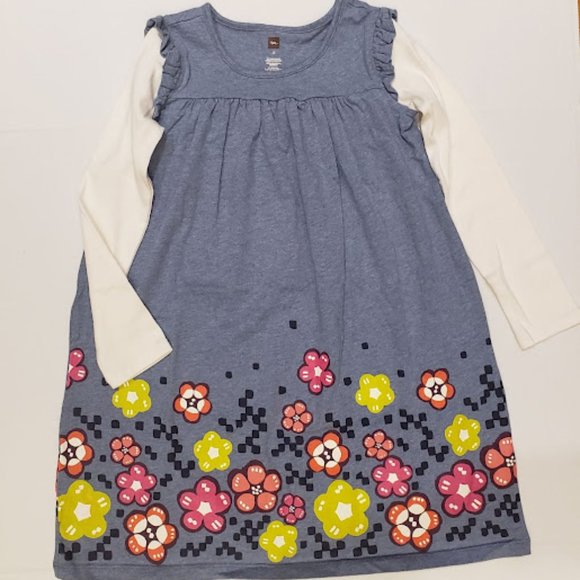 TEA COLLECTION MACKINTOSH MIGHTY MINI LONG SLEEVE DRESS - SIZE 8 - Picture 1 of 4